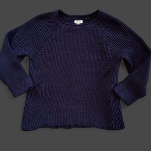 Style & Co Purple and Black Rolled Neck Ribbed Knit Sweater Pullover